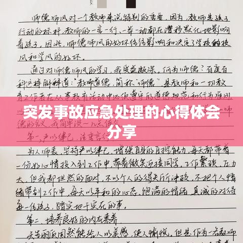 突发事故应急处理的心得体会分享