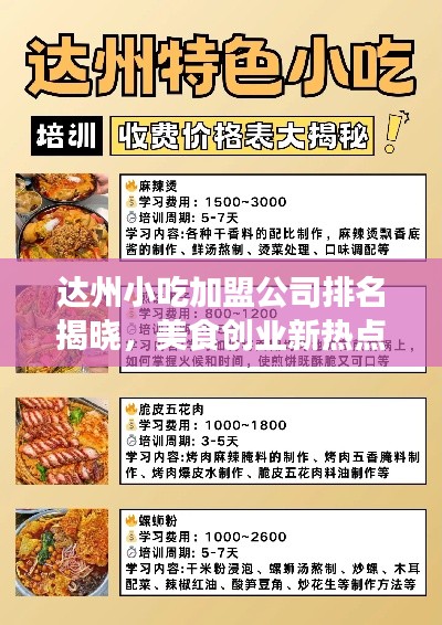 达州小吃加盟公司排名揭晓，美食创业新热点探索